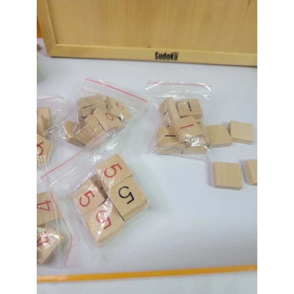 Smart Minds Original Wooden Sudoku Board Number Puzzle Game Complete w/ Box Book